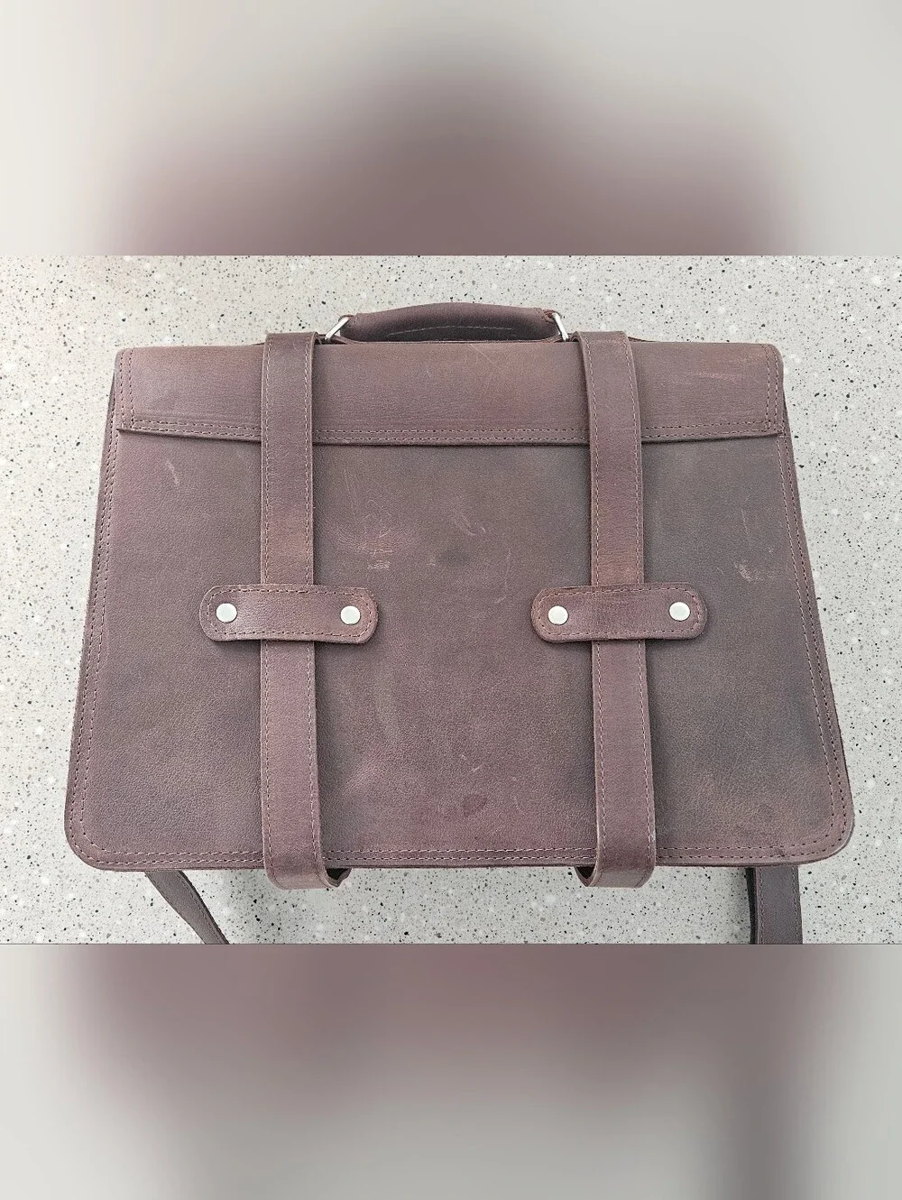 NEW Men's Brown Genuine Leather Messenger Bag Work Briefcase Distressed Style
